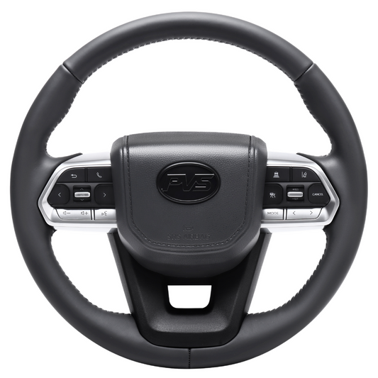 Basic grey leather 300 style steering wheel upgrade kit for Toyota