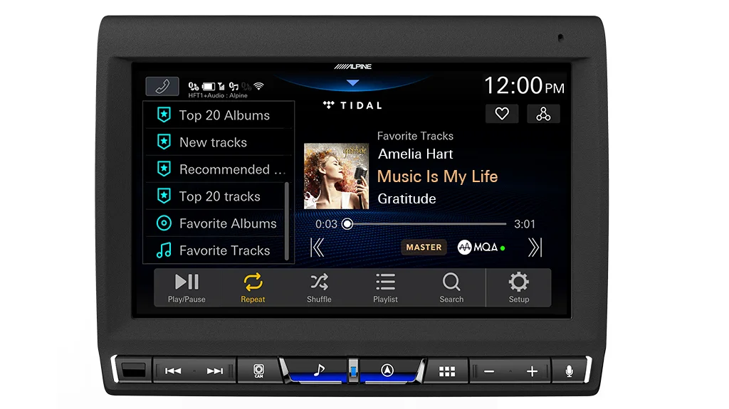 Alpine 9” integrated Hi-Res audio receiver with wireless apple CarPlay / Android auto USB